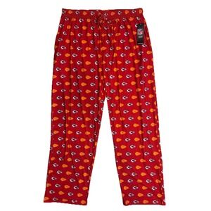 NfL Team Apparel Kansas City Chiefs Sleepwear Pajama Pants Mens Size XL‎ Red